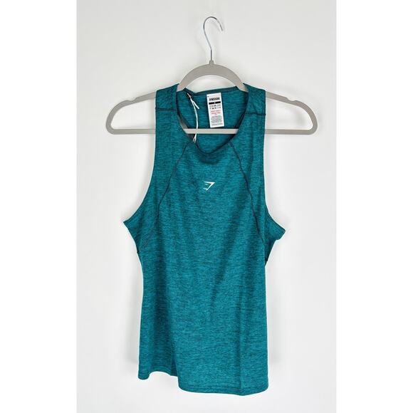 GymShark Regular Fit Power Running Tank Top Womens Medium Blue Marl New B4A8J - Picture 1 of 8